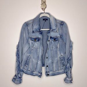 Womens Ruffle Jean Jacket
